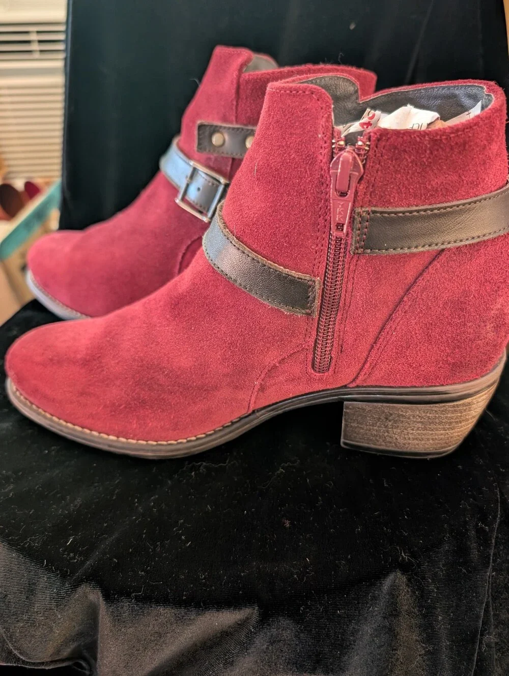 Burgundy Ankle Boots.